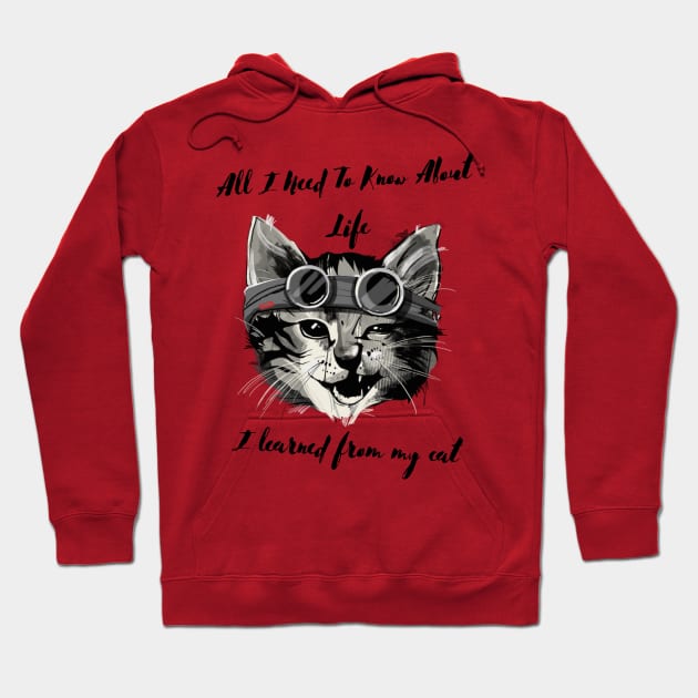 My Cat is my teacher - Cat Lessons - Cat Sensei Hoodie by TTWW Studios